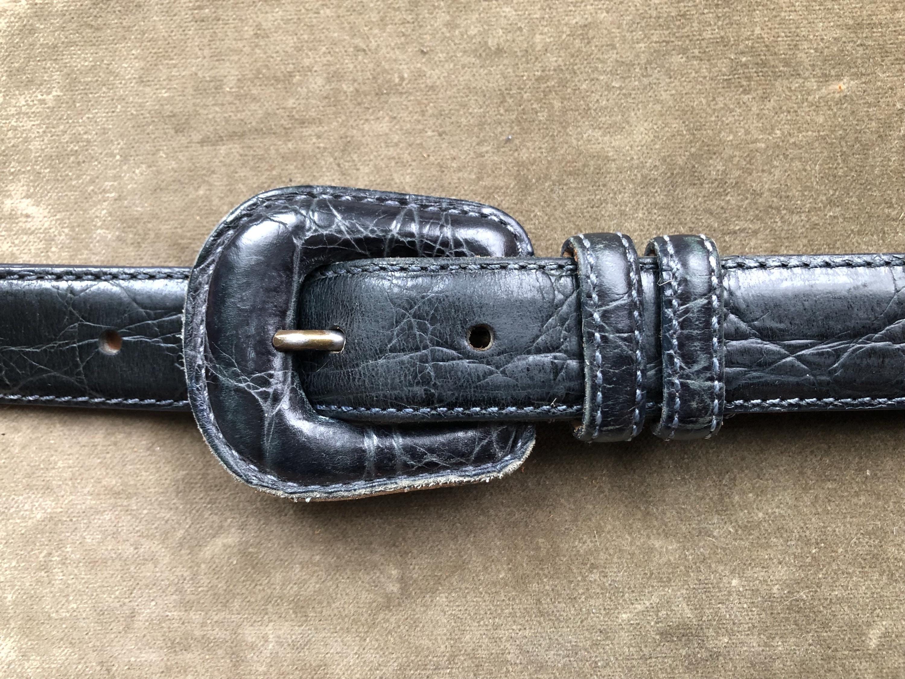 Navy Croc Belt - Etsy