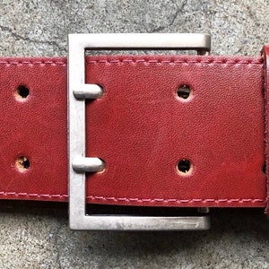 Vintage Plastic Celluloid Belt Buckle Dark Red Oxblood Maroon 