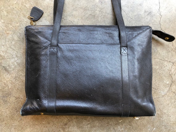 Vintage JP Ourse & Cie Geneve Black Pebbled Leather B… - Gem
