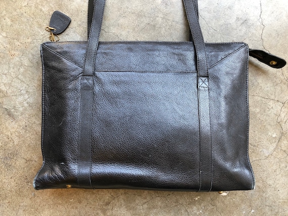 Vintage JP Ourse & Cie Geneve Black Pebbled Leather  display picture 3
