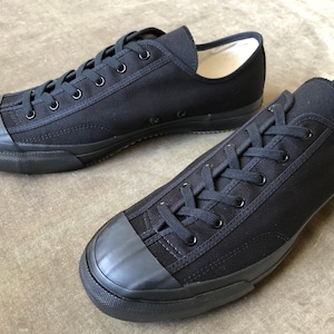 Moonstar Low Gym Classic Shoes Black Canvas Vulcanized Rubber Made in Kurume Japan Japanese Lace Up Sneakers New in Box Mens Size US10 UK9