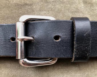 Cinturón de trabajo de cuero negro grueso y ancho, resistente, talla S, M, L, 30, 32, 34, 36, cintura Y2K, años 90, vintage, hebilla de acero gruesa, industrial, unisex.