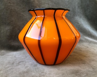 Antique 1914 Loetz Michael Powolny Bright Orange Blown Tango