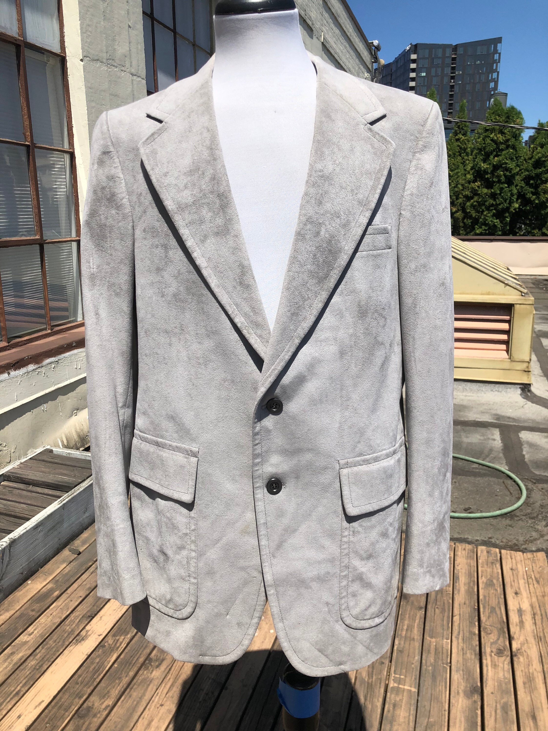 Mens grey suede blazer Clearance