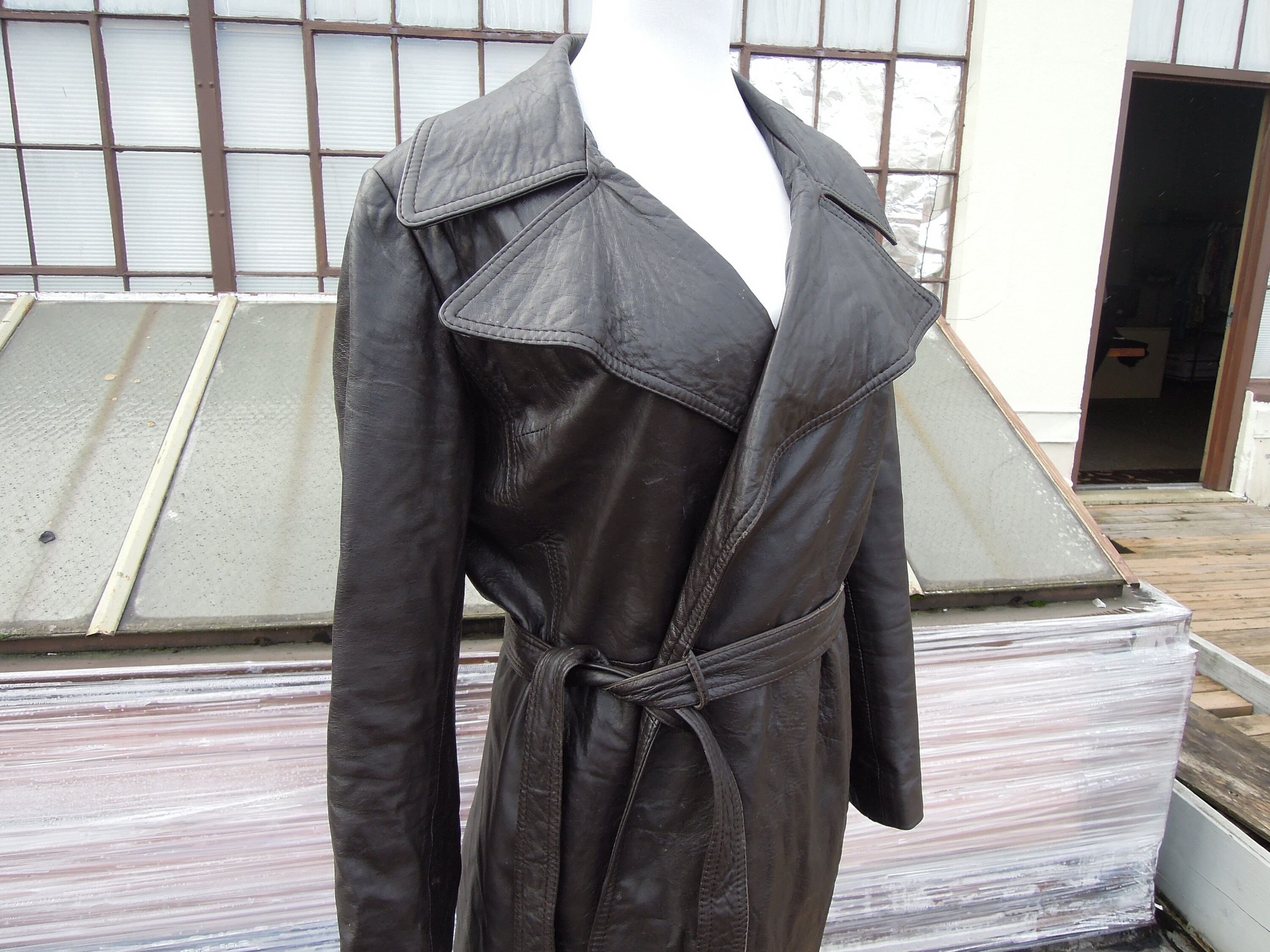Leather Wrap Coat - Etsy