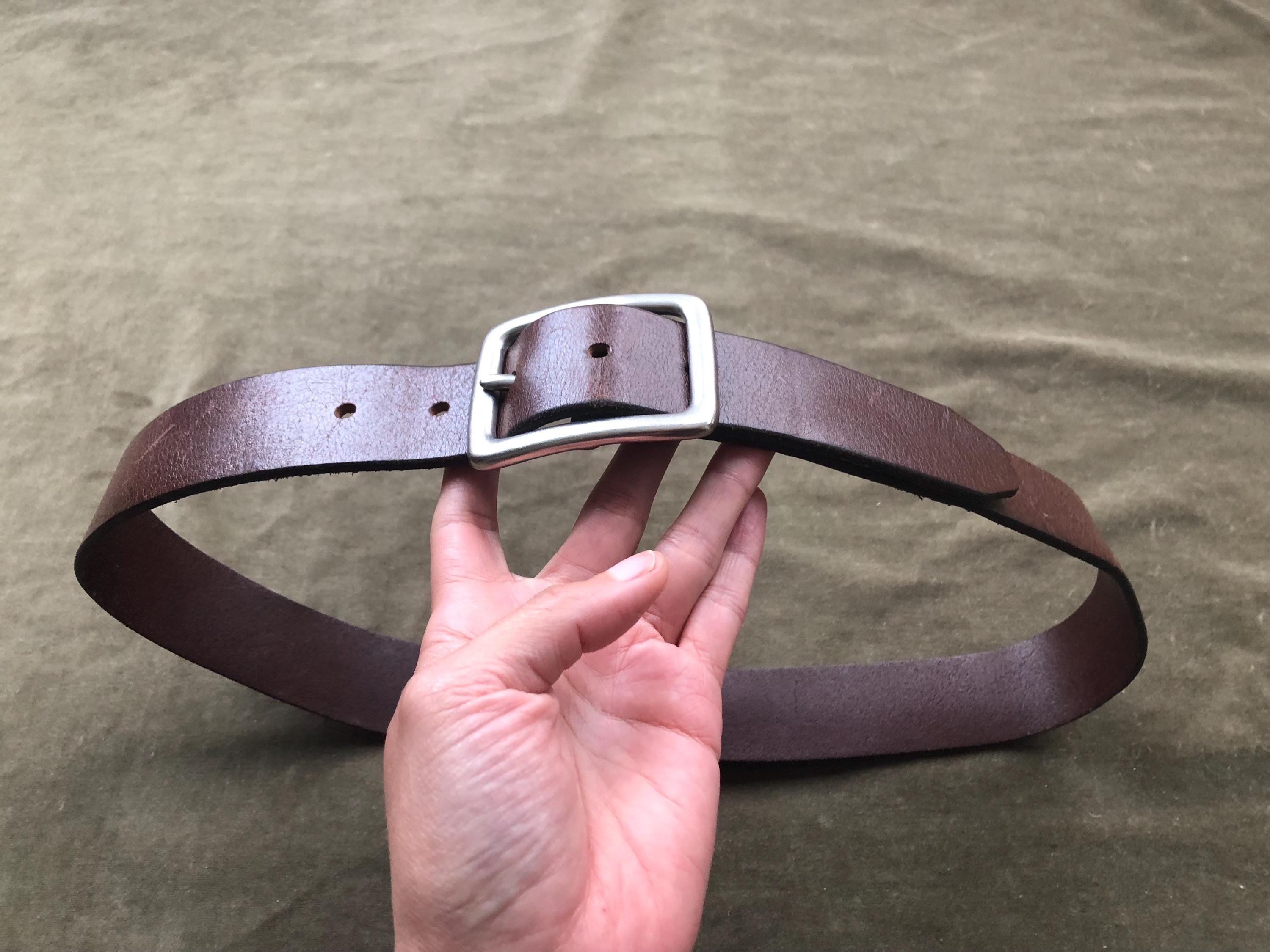 Ceinture Western Femme En Cuir Véritable GAP, Marron Avec Boucle Laiton Ornée De Bijoux - Taille S