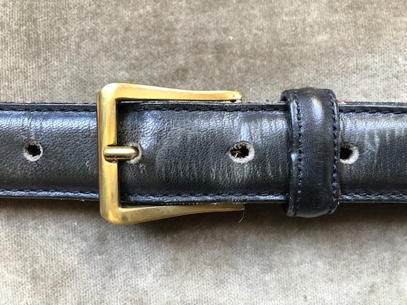 Dooney & Bourke Black Leather Simple Belt Retro Solid Brass  display picture 3
