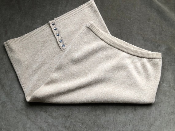 80s Wool Knit Midi Mid Length Sweater Skirt Back … - image 8