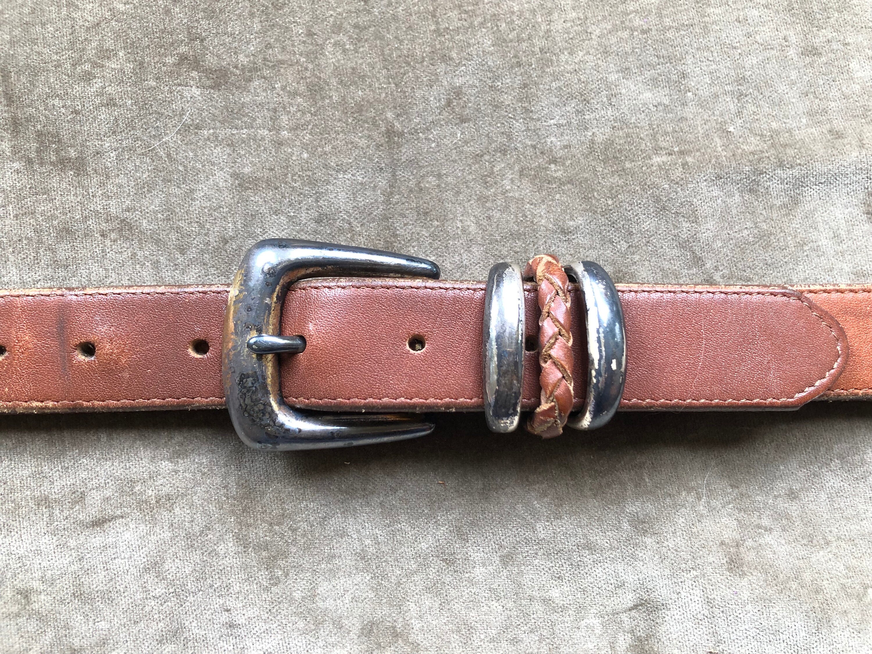 Brighton Thick Leather Slim Brown Rustic Western  display picture 1