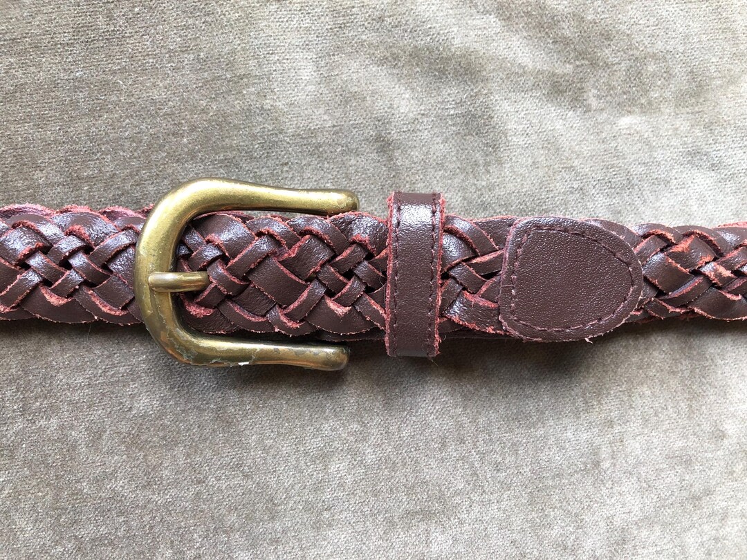 Vintage Brown Woven Leather Belt main image 1