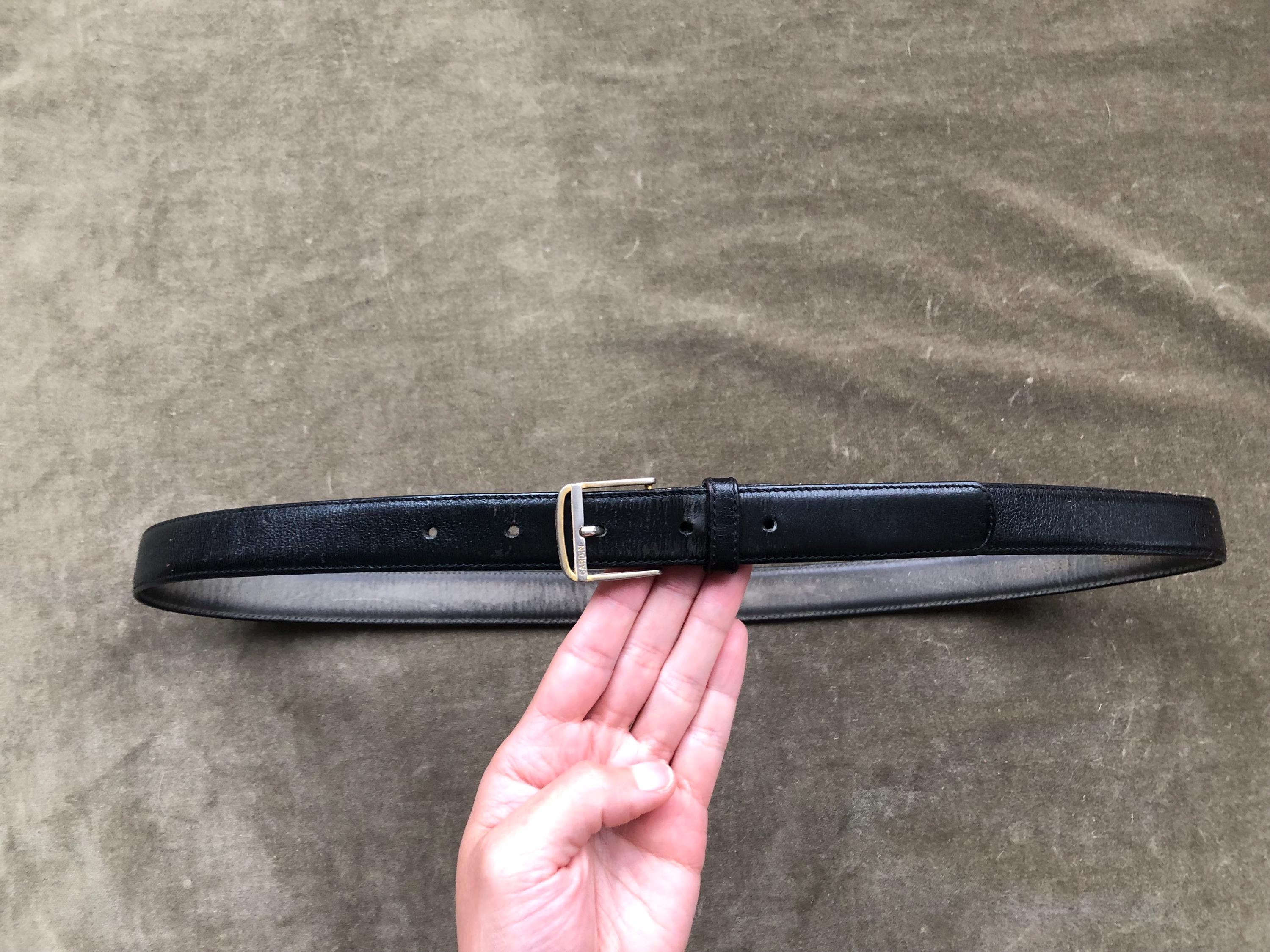 Vintage leather Pierre Cardin double row black belt women’s size 29-33” waist Vintage Pierre Cardin wide leather belt | Mercari main image 2