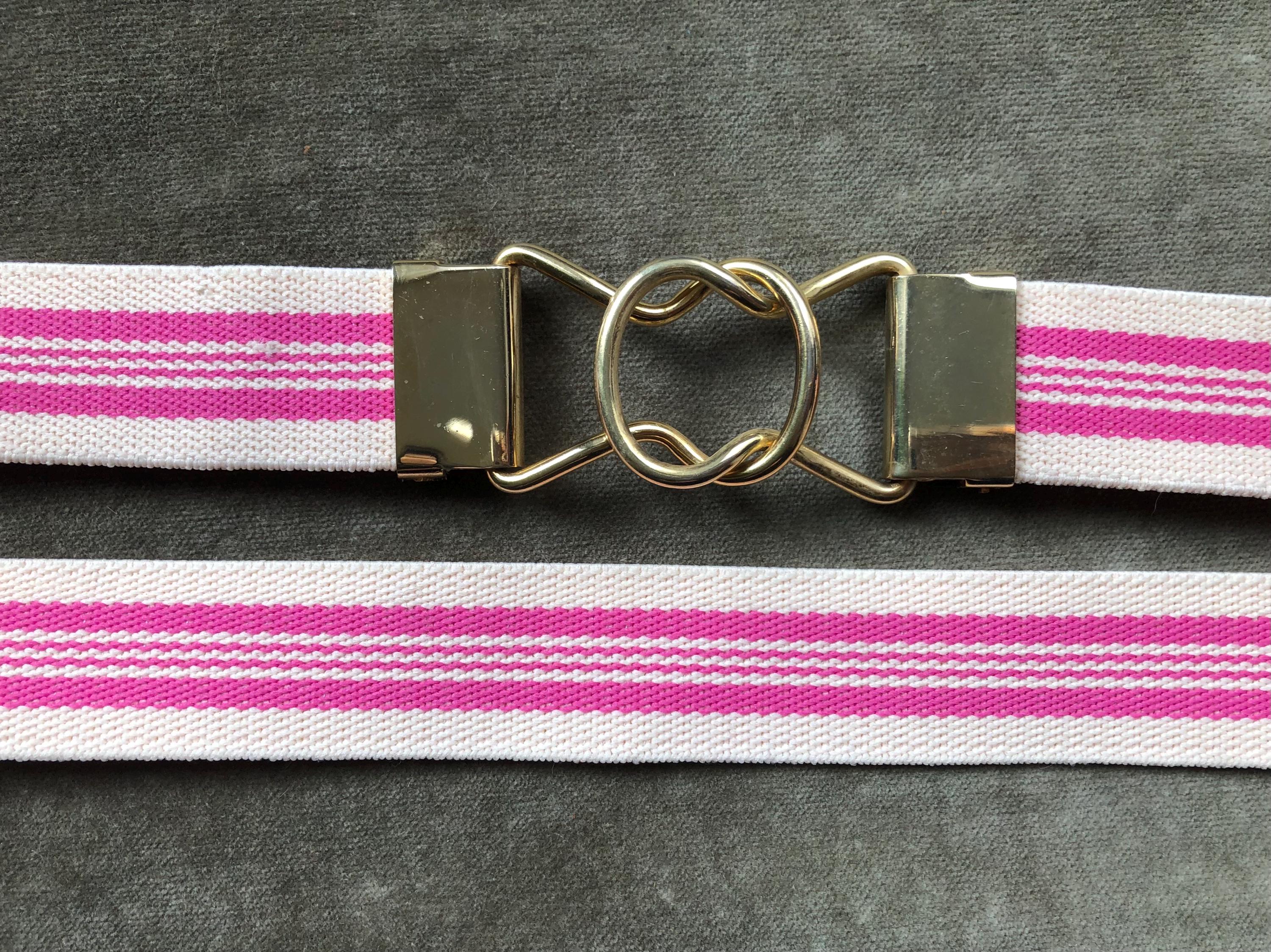 Vintage Pink Purple Stripe Belt Mardi Twisted Wrap Pink Stripe Ribbon Belt | Men main image 2