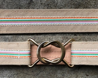 New vintage dusty peach leather belt Skinny Slim Pink Peach Suede Leather 80s 90s Western Preppy  main image 4
