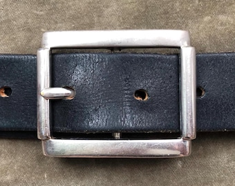 Vintage Linea Pelle Classic Black Leather Belt With Unique  display picture 2