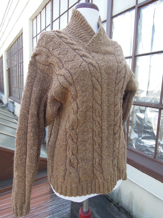 Antique Mens 1930s 40s Tan Camel Chunky Knit Fair… - image 7