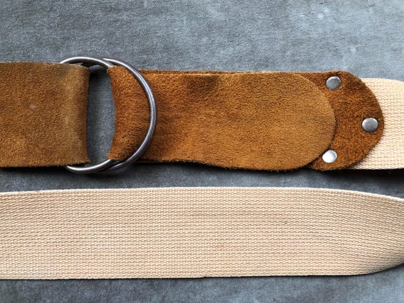 70s 60s Soft Brown Suede Leather Adjustable Fashion Belt  display picture 3