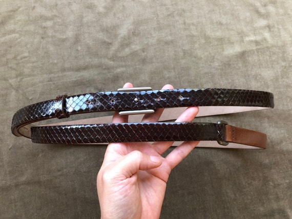 Auth Brunello Cucinelli Genuine Snake Skin Skinny… - image 4