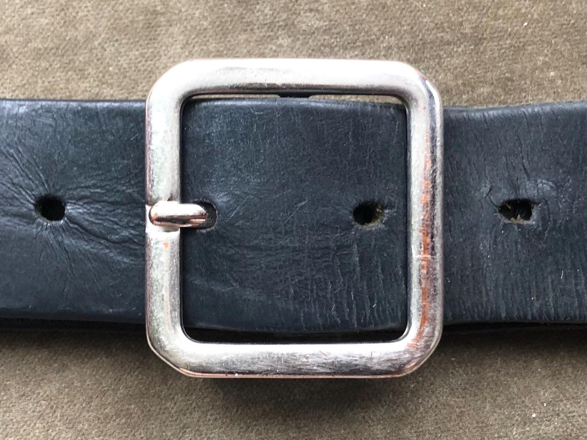 Vintage Unisex grunge distressed‎ Black genuine leather belt size XL BELTLEY Handmade Distressed Black Leather Belt - Vintage  main image 2