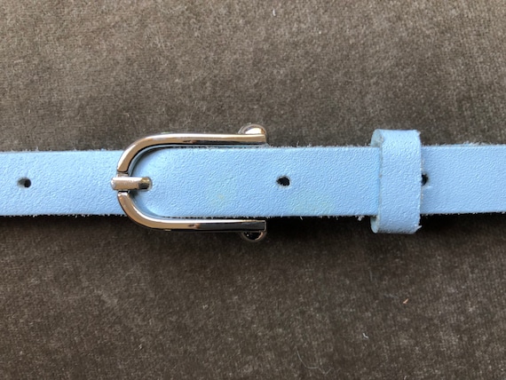 Vintage Blue Belt Electric Blue Leather Belt: Vintage Women main image 2