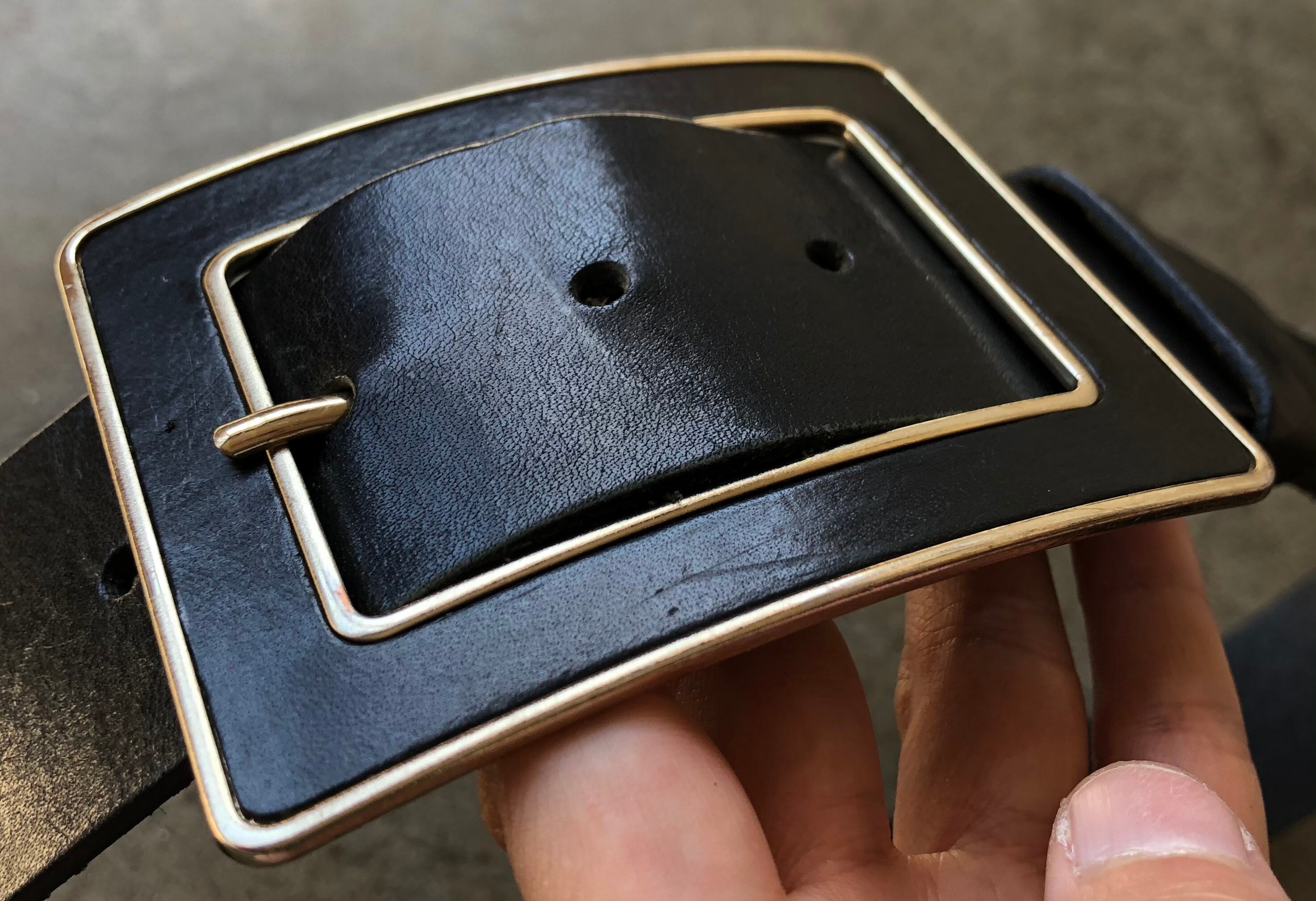 90s Thick Black Leather Belt Retro Large Square Buckle 90s Thick Black Leather Belt Retro Large Square Buckle