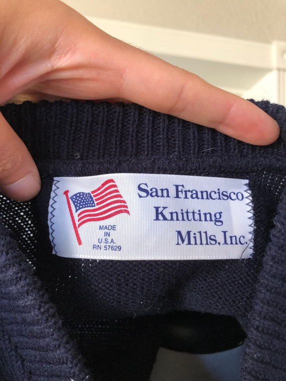 1970s 80s San Francisco Knitting Mills Dark Navy Blue… Gem