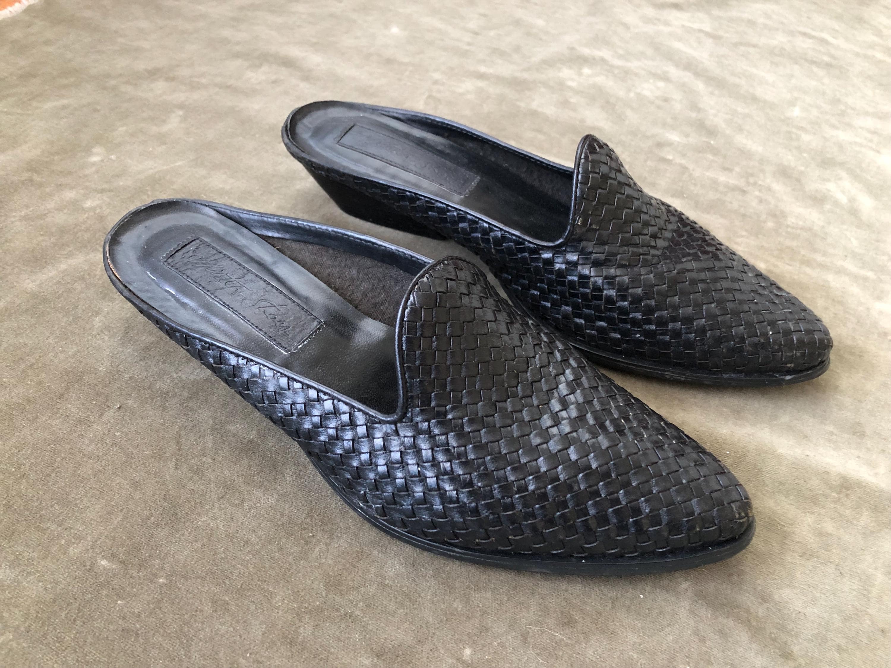 デザイン◎ 90s~ Vintage Woven Leather Loafers デザイン◎ 90s~ Vintage Woven Leather Loafers