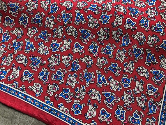 Vintage Silk Floral Micro Paisley Mod Print Long … - image 3