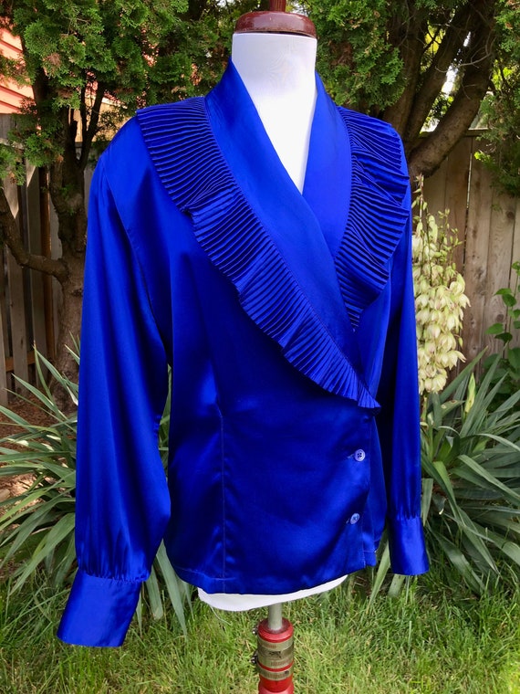 Navy + Cobalt Collar Blouse main image 0