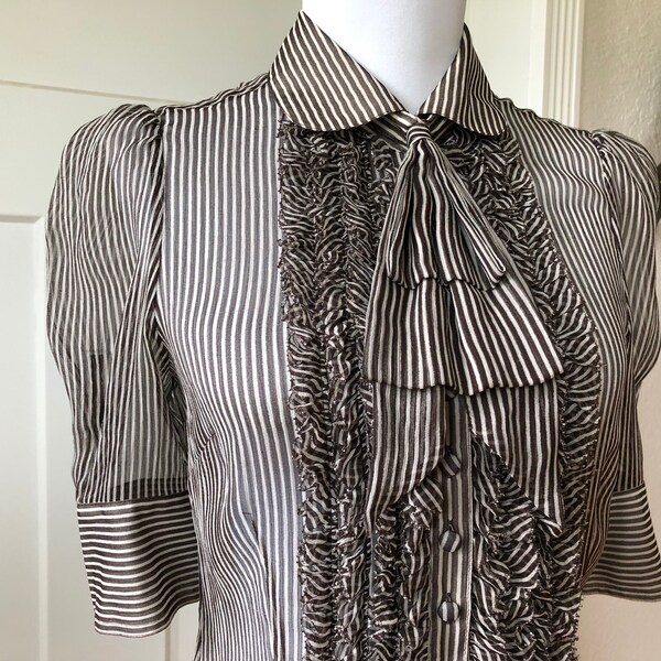 THE POET / Ruffle Neck Cotton Voile Shirt main image 0