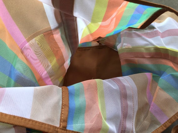 Large Sheer Mesh Candy Rainbow Stripe Retro See T… - image 6