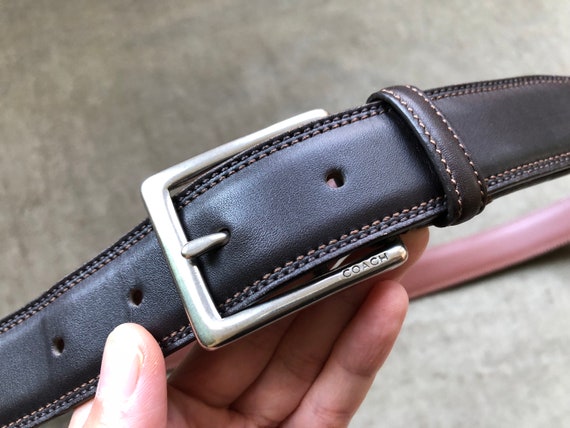 COACH Dark Brown Soft Smooth Slim Leather Belt Si… - image 6