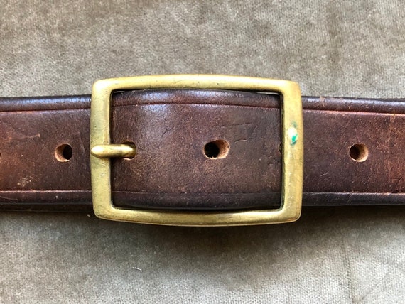 60s 70s Thick Leather Belt Size XS S 25 26 27 28 Waist 1970s