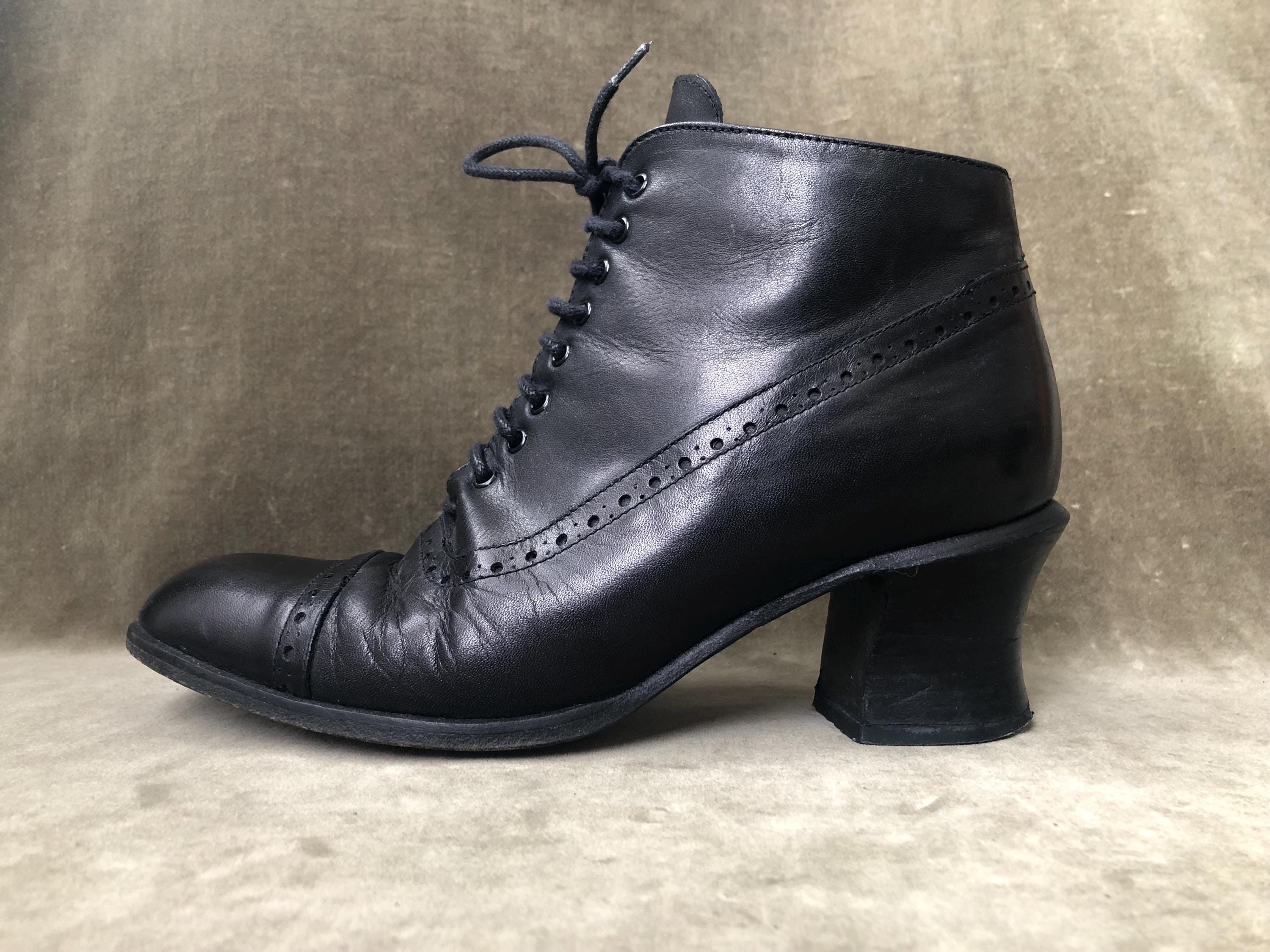 Y2k Leather Boots - Etsy