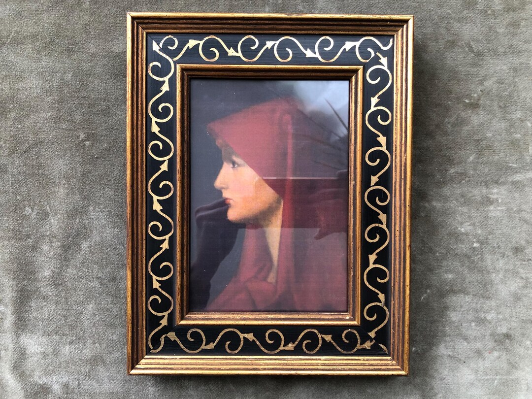 Vintage Florentine Chunky Wood Sgraffito Style Gilt Gold Black Painted ...