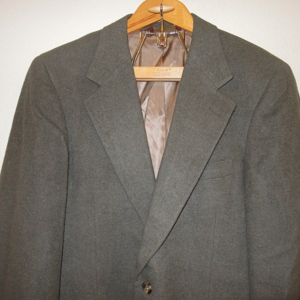 SALE Vtg CAMEL Hair Slate Grey Nordstrom Blazer Jacket Size 40