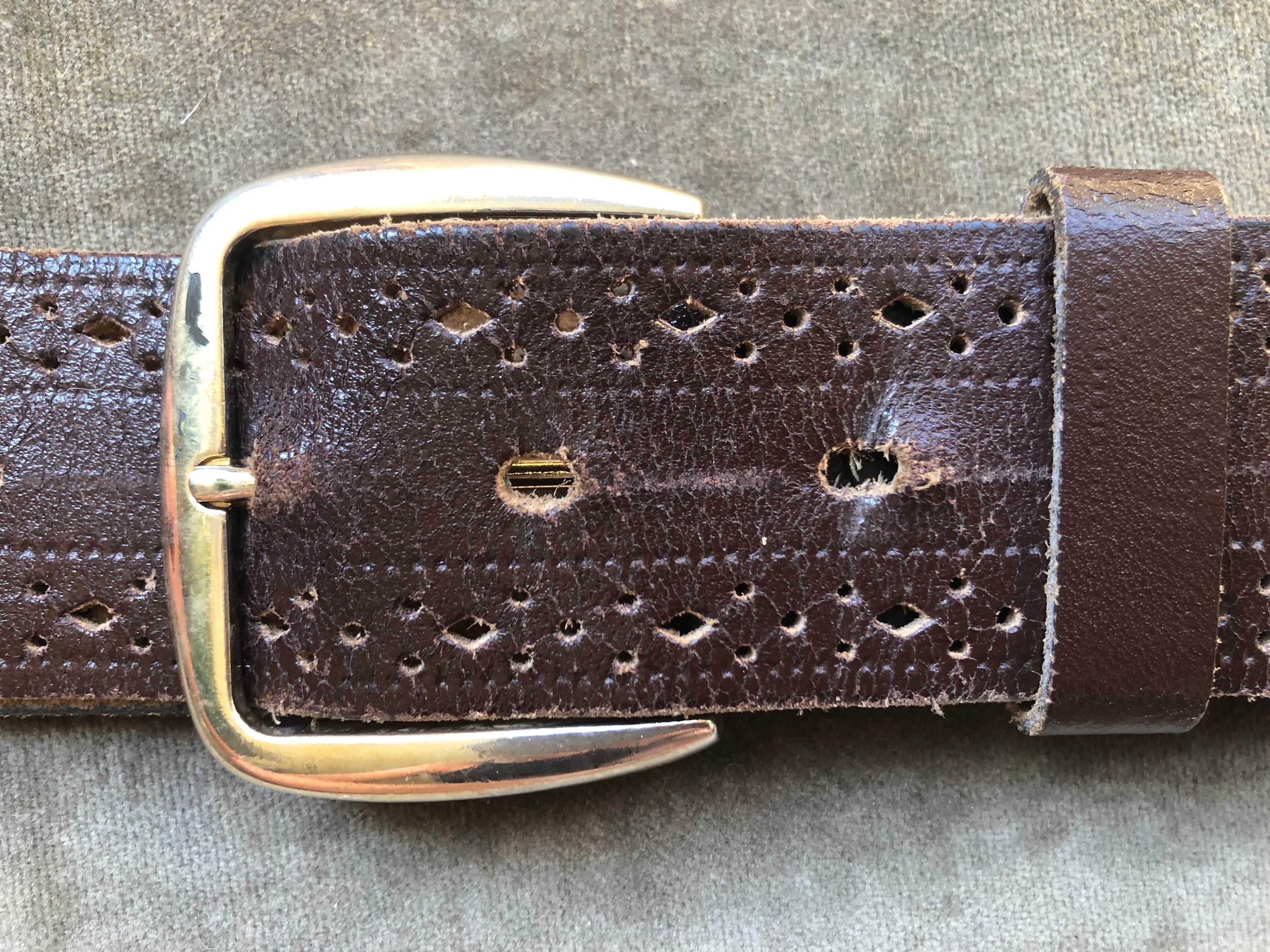 60s 70s vintage leather belt W29〜W34 1960s 70s Black Leather Belt Retro Gold Tone Buckle Unisex