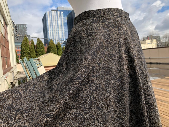 I.Magnin Silk Bias Cut Flared Flirty Floral Paisle