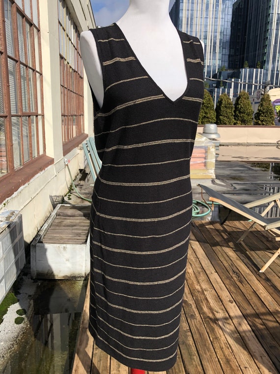 Black Linen Knit Woven Ralph Lauren Sleeveless V … - image 8
