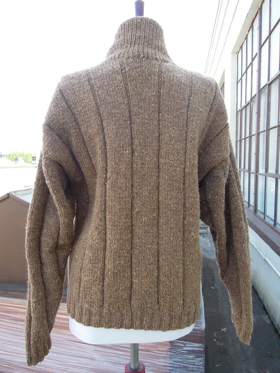 Antique Mens 1930s 40s Tan Camel Chunky Knit Fair… - image 4