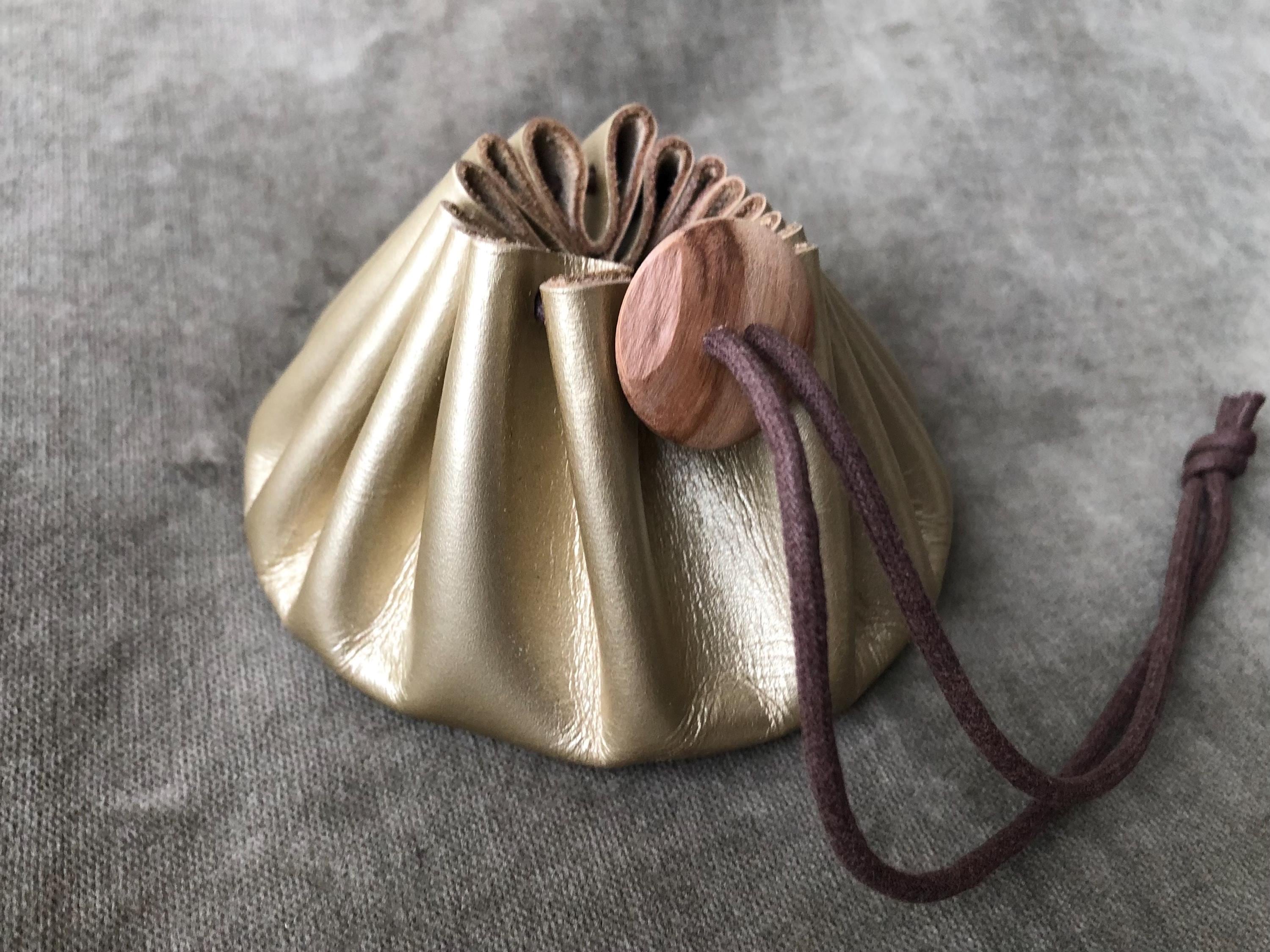 Cohana Himeji Leather Pouch Winter Gold Metallic Leather