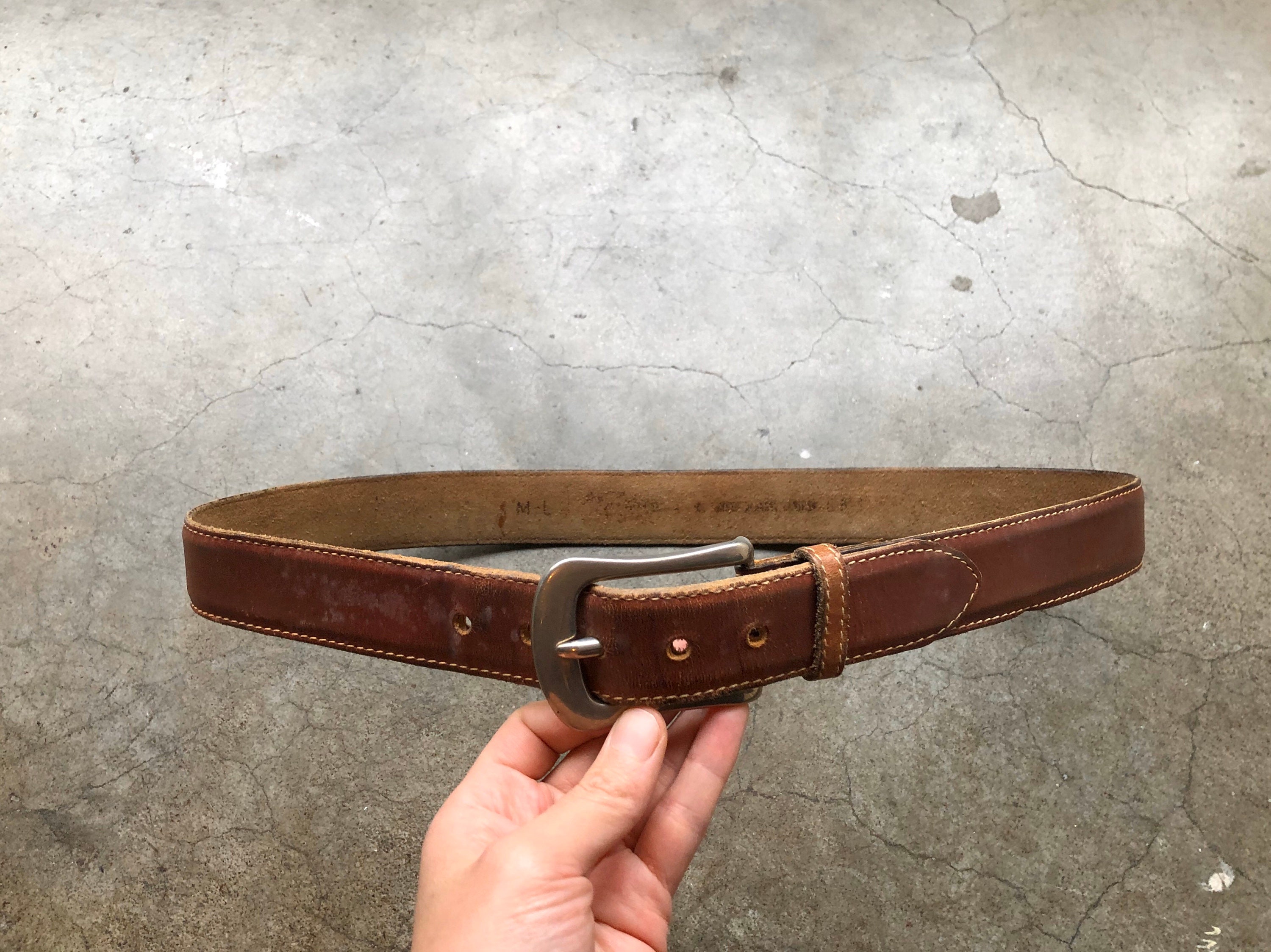 BROWN SEWN EDGE, GENUINE LEATHER 3/4\