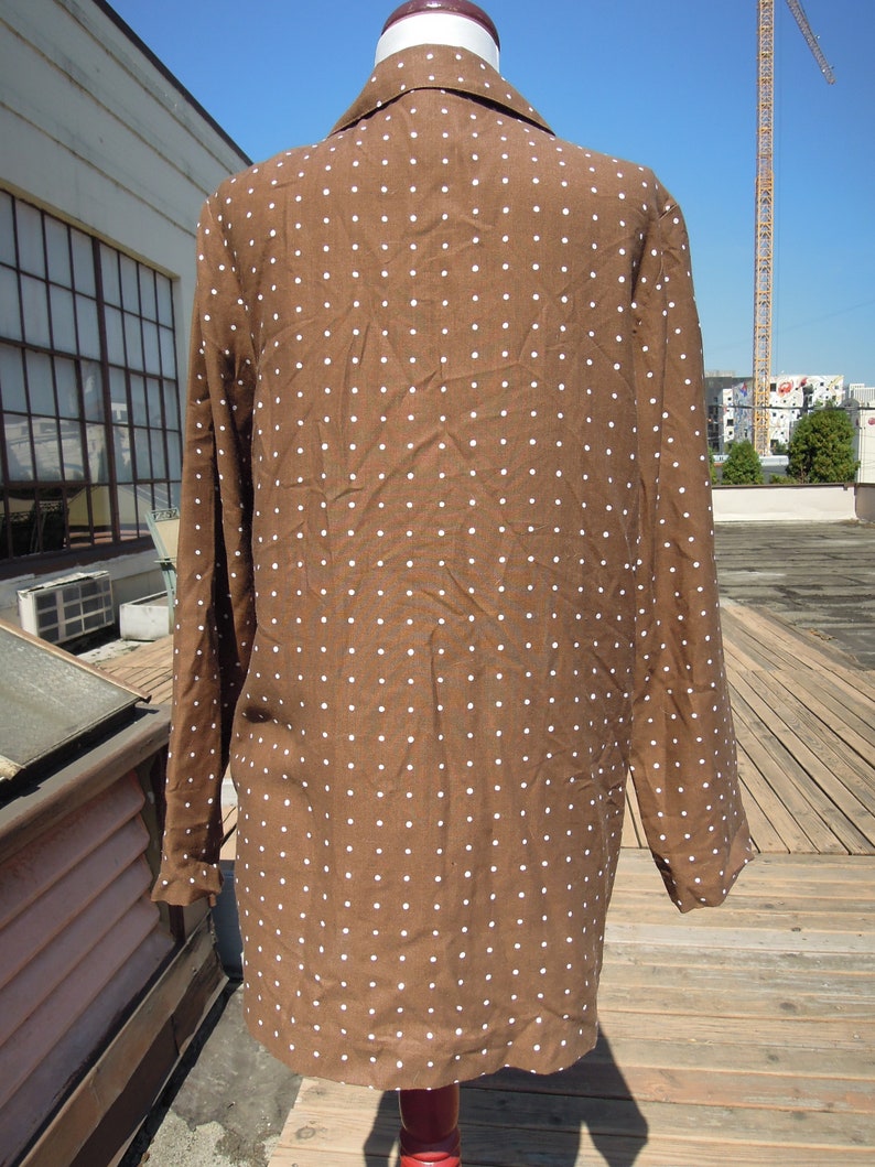 Vtg Boxy Brown White Unlined Polka Dotted Blazer Jacket 1880/'s 80s Funky Coat Size S M Women/'s Vintage La Redoute Milk Chocolate Dot