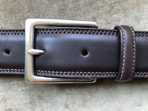 COACH Dark Brown Soft Smooth Slim Leather Belt Si… - image 1