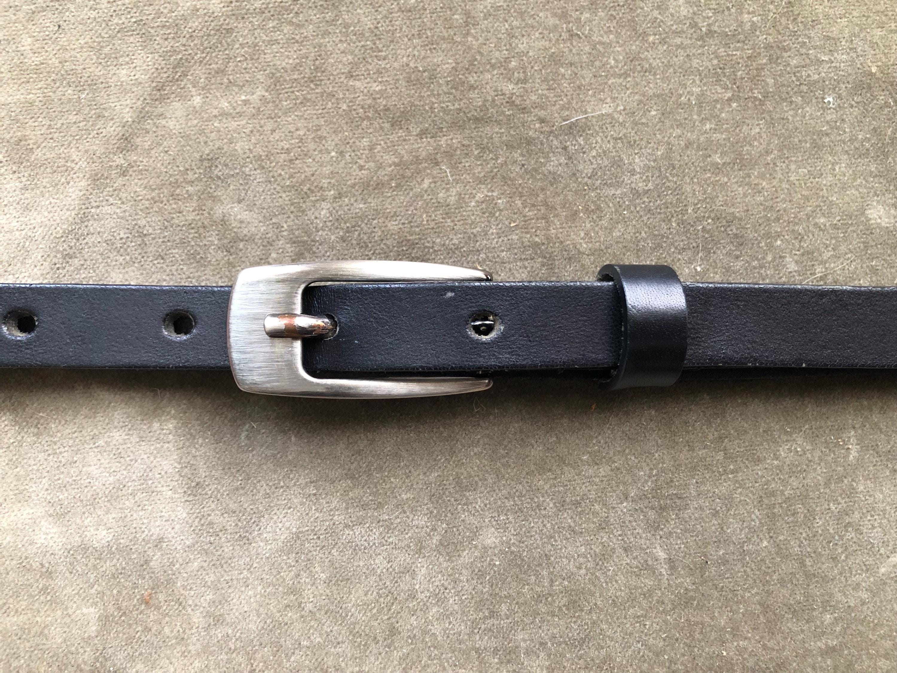 Cintura Skinny In Vera Pelle Argento Misura S 90cm – Cintura Regolabile Donna, Colore Metallico