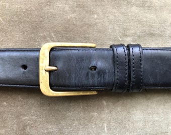 COACH Vintage Wide Dark Red Glove Tanned Leather Belt Round  display picture 3