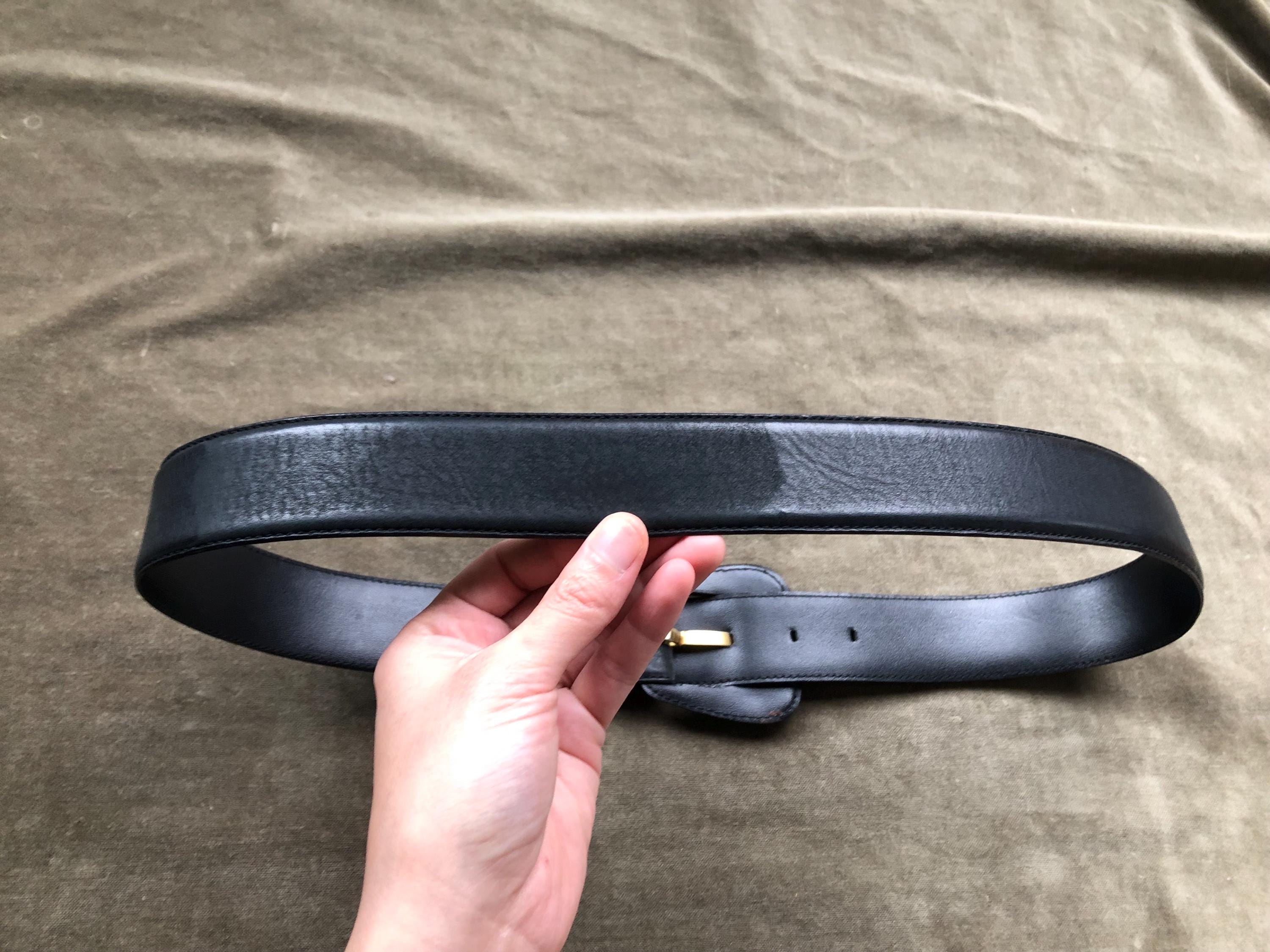 Black Suede Matte Leather Wide Fashion Belt 1980s 1990s Self  display picture 3