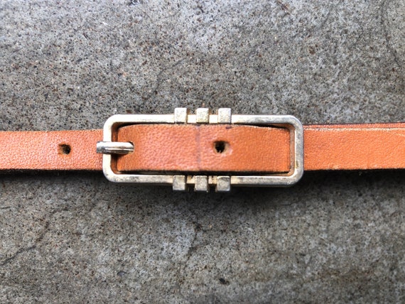 70s 80s Skinny Metal fashion Stretch Belt Vintage… - image 3