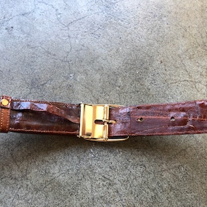 70s 80s Eelskin Woven Rust Brown Eel Skin Leather Woven Belt M - Etsy