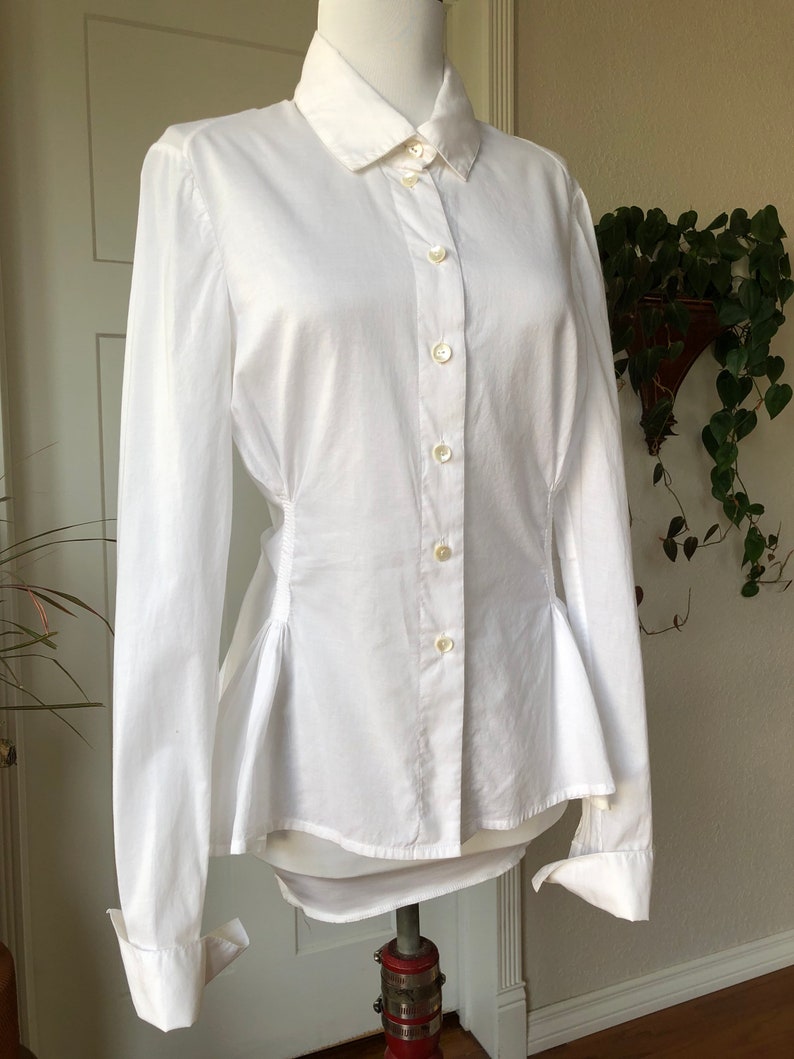 Nigel Preston & Knight White Cotton Equestrian Blouse Fitted Etsy