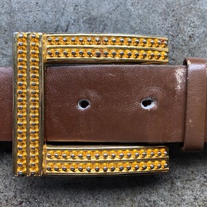 Etruscan Gold-Toned Belt Womens Small Rectangle Buckle Faux Stone 34.75\